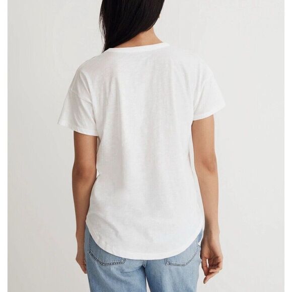 MADEWELL Whisper Tee Women XS Optic White Lightweight Cotton AI537 - Picture 2 of 11